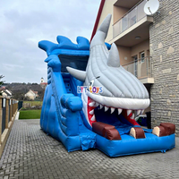 Toboggan aquatique gonflable avec piscine amovible et château gonflable combiné, équipement de parc d'attractions aquatique extérieur pour enfants
