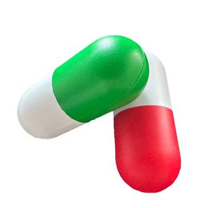 Capsule anti-stress personnalisée en mousse PU en forme de pilule médicament, balle anti-stress en forme de comprimé - Product Image 1