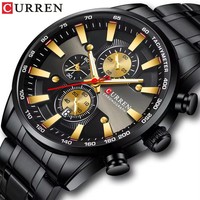 Jam Tangan Pria CURREN 8351 Baru, 6 Jarum, Quartz, Bisnis, Mewah, Baja Anti Karat, Kalender, untuk Pria, Reloj