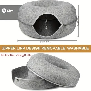 Accogliente a due piani in feltro di gatto ciambella Tunnel letto modello solido all'ingrosso giocattolo di addestramento per cani <span class=keywords><strong>e</strong></span> gatti - Product Image 3
