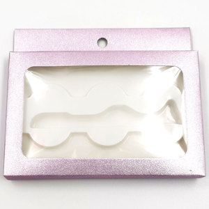 Caja de embalaje de tarjeta de pestañas de cartón corrugado de siete pares al por mayor, bandeja de cajas de pestañas postizas vacías de Color sólido para cosméticos - Product Image 6