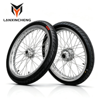 Nuevo Kit de Ruedas Supermoto de 17 Pulgadas para Light Bee XLBX, Plateado Cromado, Neumático de Alto Rendimiento para Bicicleta Eléctrica Talaria MX4/MX3/X3 70/90