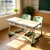 Ensemble de chaise et table d'écolier réglables pour l'école primaire – Mobilier métallique pour salle de classe