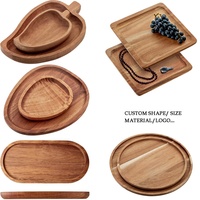 Plateau de service personnalisé en bois d'acacia, forme unique, pour décoration de table, présentation de bijoux, collations, fromages et saucisses