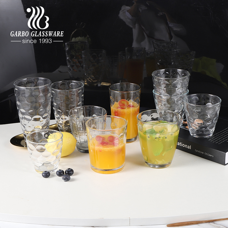 470ml 17oz Factory Cheap fancy inner design V shape juice drinking glassware glass water cups highball glass tumbler for drink