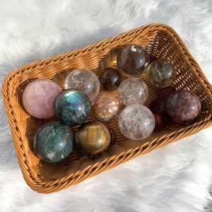 Boule de pierre précieuse de quartz de citrine rose de haute qualité, boule de cristal de quartz clair de guérison reiki, vente en gros - Product Image 5
