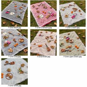Large Woven <b>Picnic</b> <b>Blanket</b> with Tassel Fringe, Soft Boho Outdoor Mat for Family Camping Travel Photoshoot Spring Summer - Product Image 2