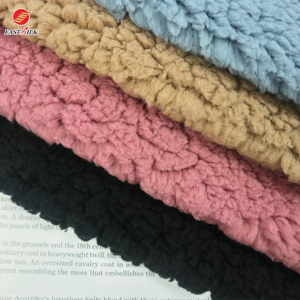 Cheap high quality wholesale knitted 100 polyester single side sherpa flannel fabrics textiles for winter clothing