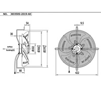 YWF4E-250/300/350 Commercial AC Axial Fan Motor with Ball Bearing 220V 50hz OEM Supported Electric Power Source