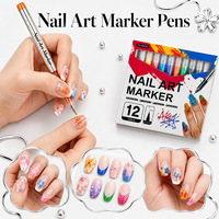 Ensemble de stylos marqueurs pour nail art à pointe extra fine, 6 à 24 couleurs, pour la création de motifs d'ongles DIY, pour salon et usage domestique