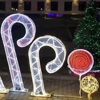 Lumières LED 3D à motif de canne à sucre pour décoration de noël, décoration de paysage