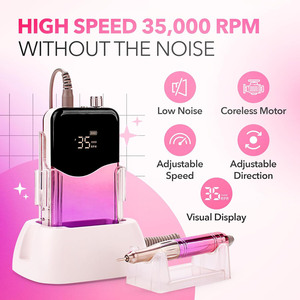 Nail Supplier Professional Factory Ultra Smooth Cordless 65W High <b>Power</b> Portable E <b>File</b> Coreless Nail Drill Machine for Salon - Product Image 2