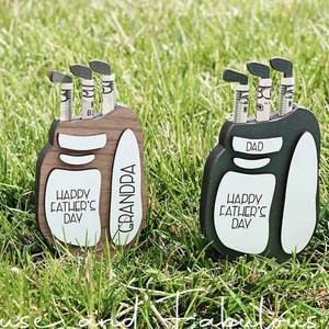 Cadeau pour la fête des pères, boîte à monnaie en bois en forme de balle de golf, porte-argent en bois pour papa - Product Image 2