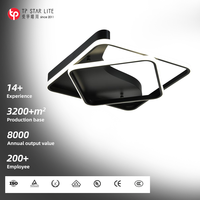 Plafonnier LED géométrique carré noir et blanc pour salon, chambre, salle à manger, bureau – Vente chaude, haute qualité