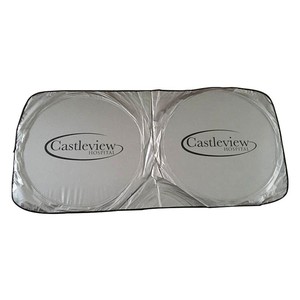 Protection avant bon marché de qualité supérieure en polyester argenté double cercle <span class=keywords><strong>pare</strong></span>-soleil de voiture <span class=keywords><strong>pare</strong></span>-<span class=keywords><strong>brise</strong></span> designer <span class=keywords><strong>pare</strong></span>-soleil de voiture personnalisé - Product Image 5