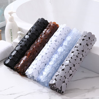 Tapis de douche d'angle moderne à bulles, en PVC, antidérapant, avec ventouses et trous de drainage, lavable en machine, pour usage domestique et hôtelier