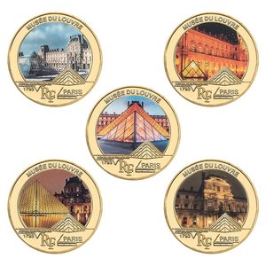 Moneda conmemorativa <span class=keywords><strong>de</strong></span> aleación <span class=keywords><strong>de</strong></span> metal personalizada al por mayor, moneda artesanal 2d del Museo del Louvre <span class=keywords><strong>de</strong></span> <span class=keywords><strong>Francia</strong></span> para recuerdo - Product Image 3