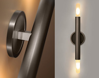 Applique murale Yihao classique à double tube rond, éclairage moderne en aluminium et laiton pour salon et couloir, base E26