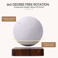 Lámpara Nocturna de Luna Levitante 360 °   Lámpara LED Magnética Flotante Giratoria de 3 Colores, Material ABS, para Decoración de Escritorio en Casa u Oficina