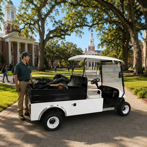 Chariot utilitaire électrique <span class=keywords><strong>de</strong></span> qualité industrielle avec benne et auvent pour l'entretien des terrains <span class=keywords><strong>de</strong></span> golf, des espaces verts et des équipes <span class=keywords><strong>de</strong></span> paysagisme, OEM - Product Image 4