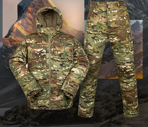 Combinaison d'hiver DF F56 camouflage, coupe-vent, épaisse et chaude, veste et pantalon avec doublure thermique réfléchissante et capuche - Product Image 4