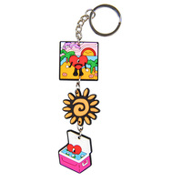 Produits Tendances 2026 – Porte-clés PVC Suspendu en Forme de Cœur de Plage et Tournesol, en Caoutchouc Souple, Pendentif de Sac, Gadget de Mode, Cadeau