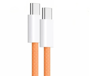 สายชาร์จเร็วแบบถักสีส้ม USB Type C 60W PD สำหรับโทรศัพท์ แท็บเล็ต และพาวเวอร์แบงค์ - Product Image 2