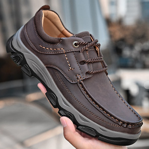 Mocassins pour hommes en cuir PU à bout fermé, semelle en caoutchouc, doublure en peluche, toutes saisons, tendance - Product Image 4