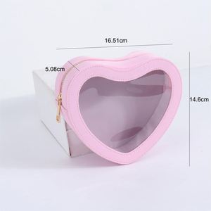 Bolsa de Maquillaje de Viaje Transparente de PVC con Forma de Corazón, Ecológica, Ligera, Reutilizable y Resistente al Agua para Mujer - Product Image 6