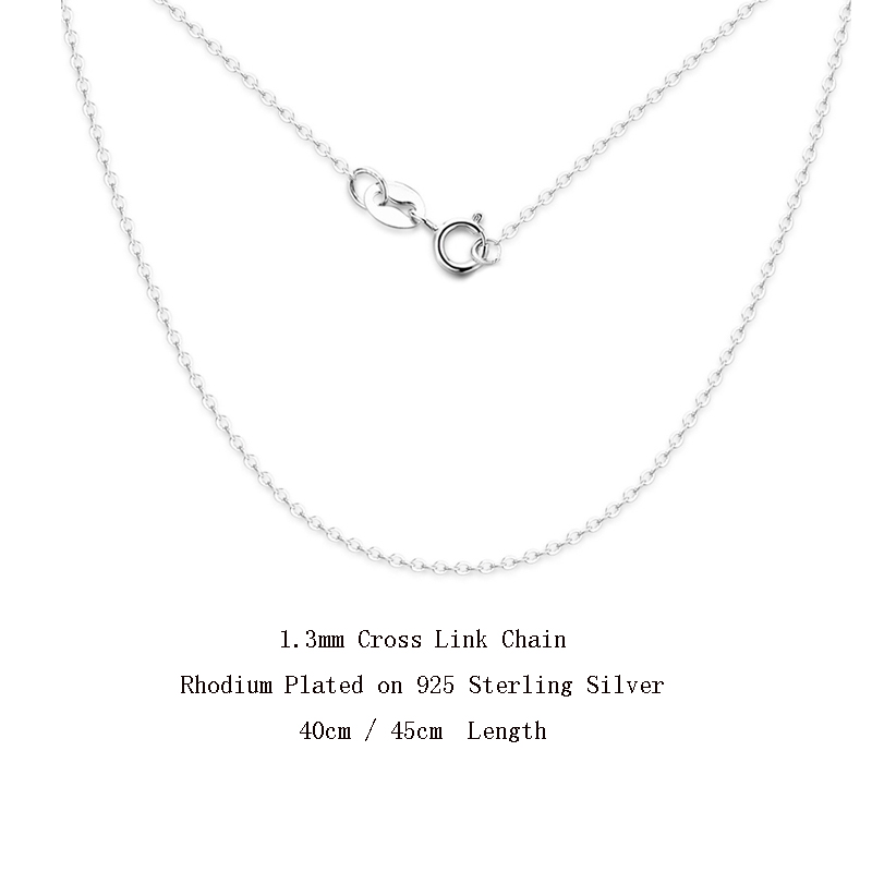 Silver-1.3mm Cross Link Chain