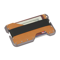 Sanchuan chine fournir RFID bouclier ouvre-bouteille hommes porte-cartes en métal portefeuille intelligent en cuir en alliage d'aluminium porte-carte