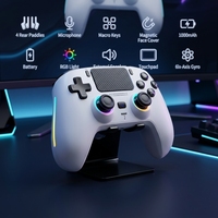 Manette de jeu sans fil compatible PC, compatible avec les jeux natifs P5, éclairage RGB, moteur de vibration, bouton Turbo, capteur 6 axes