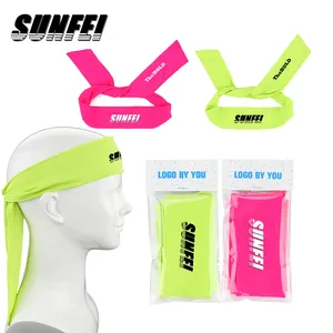 Sunfei Custom Logo Elastische Sport Hoofdband Ninja Absorberende Ademende Haarband Mode Fitness Stropdas Zweetband Hoofdband