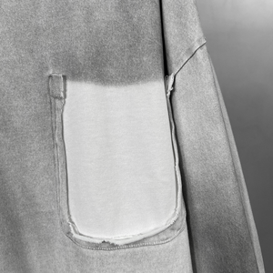 New Heavy Cotton Dirty Wash Oversized Faded T Shirt Mens Blank Vintage Spray Painted Damaged <strong>Fake</strong> Pocket <strong>Clothing</strong> Tops in Bulk - Product Image 5