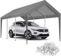 Cubierta para Cochera Color Gris de 10'x20', Lona Impermeable y Anti-UV para Garaje, Cubierta Protectora para Auto