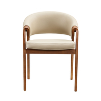 Fauteuil de salon et salle à manger moderne et durable en bois massif avec revêtement en maille pour l'ameublement de la maison