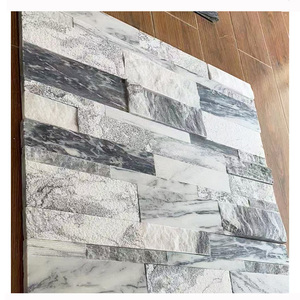 Văn hóa đá cẩm thạch Bảng điều khiển đá khảm lưới Ốp tường gạch Retro rắn bề mặt đá tấm tự nhiên chia cổ grey - Product Image 1