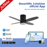 Ventilatore da Soffitto 1stshine 42 Pollici con Pale in MDF, Luce LED, Controllo WiFi TUYA, Facile Installazione, Motore Silenzioso, 6 Velocità, Alto Flusso d'Aria