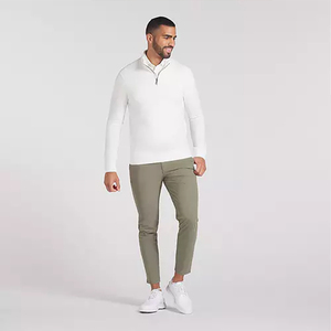 Logotipo personalizado Quarter Zip Pullover Hombres Stretch Performance Mock Neck White Golf 1/4 Zip 350 Gsm Sudaderas - Product Image 5