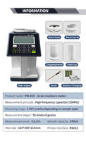 Analizador Digital de Humedad de Granos PM-450, con Pantalla LCD, Rango de 1-40%, Precisión del 0.5%, 56 Tipos de Granos, Medidor de Humedad Portátil