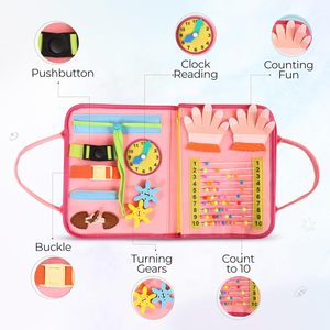 <span class=keywords><strong>Livre</strong></span> d'<span class=keywords><strong>activités</strong></span> <span class=keywords><strong>Montessori</strong></span> en feutre personnalisable : jouet sensoriel et d'apprentissage préscolaire pour la maison, l'avion et les voyages - Product Image 3