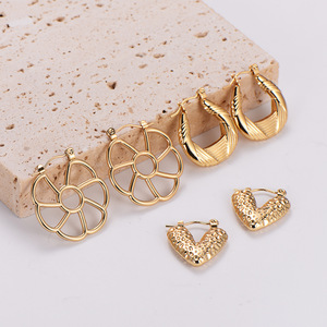 Mirawell High Luxury Hollow <strong>Large</strong> 18K Gold Plated Stainless Steel Earrings Screw Thread Chunky <strong>Hoops</strong> for Wedding Engagement Gift - Product Image 4