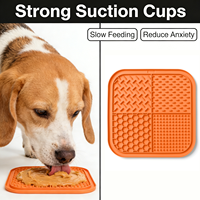 Tapis de léchage en silicone pour animaux de compagnie, tapis d'alimentation lente avec ventouses puissantes, pliable et portable pour chiens et chats