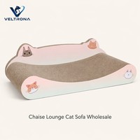 Chaise longue pour chat, griffoir, canapé, lit de détente, mobilier en carton ondulé marron, coussin d'intérieur pour chaton, vente en gros