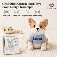 Peluche Corgi personnalisée avec logo, rembourrée en coton PP, animaux en peluche sur mesure pour cadeaux d'entreprise et événements promotionnels