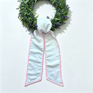 <b>Xmas</b> Wreath Decorative Bow Solid Plaid Stripe Fabric Bow for Christmas Wreath Home Party Decoration - Product Image 1