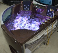 Vente en gros de baignoire d'angle pour salle de bain, style européen, avec lumière LED, baignoire à remous pour adultes