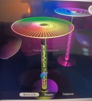 Ensemble de bar lumineux LED en plastique moderne - Combinaison table basse et chaise de bar lumineuses, résistant à l'eau, écologique pour entrepôt