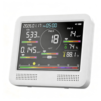 Moniteur de qualité de l'air intérieur, détecteur d'air intelligent WIFI, analyseur de gaz HCHO TVOC CO2 PM1.0 PM2.5 PM10 avec application mobile