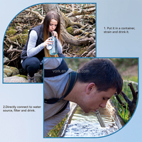 Mini filtre à eau personnel manuel, élimine les bactéries et les parasites, pour la préparation aux situations d'urgence en plein air, l'aventure, le camping et la randonnée